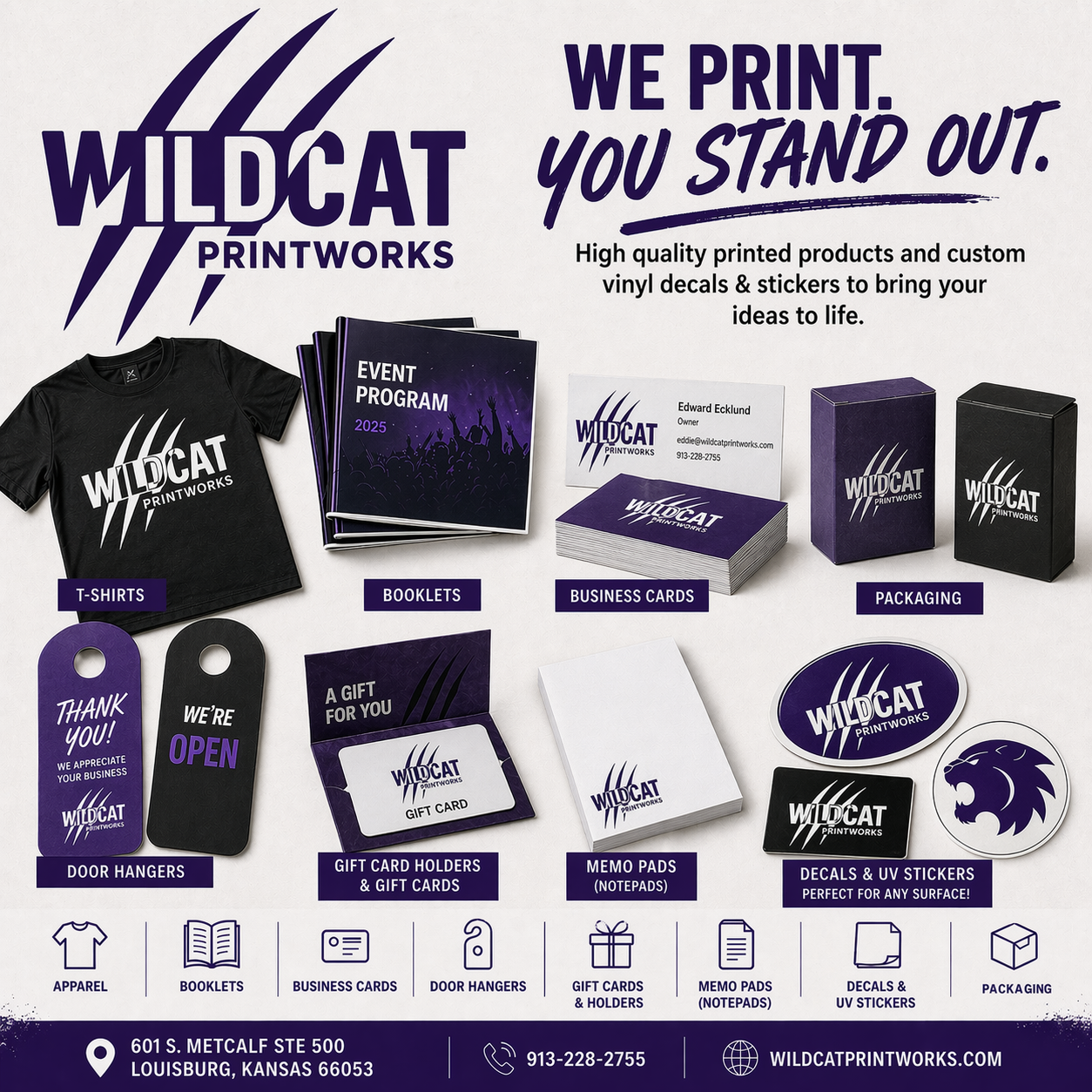 Wildcat Printworks promotional flyer